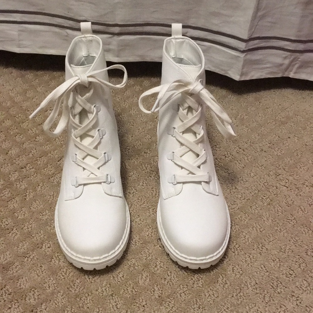 White combat boots